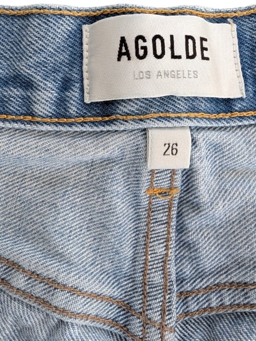 AGOLDE Parker Long Loose Fit Cutoff Denim Shorts - Swapmeet, Size 26 - Picture 4 of 9